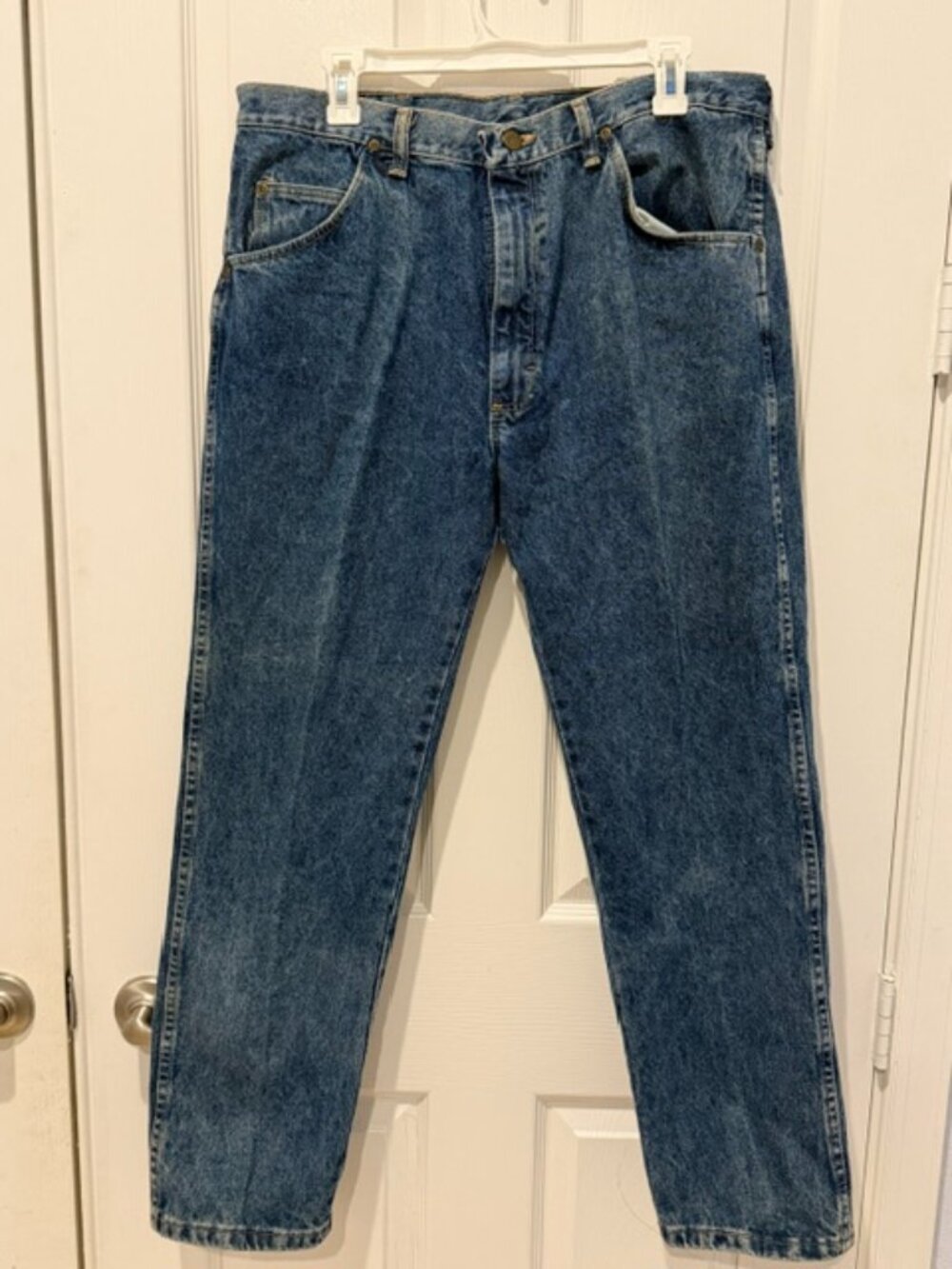 Wrangler 36x29 Relaxed Tapered Jeans Men’s Blue Denim Western Cowboy Vintage Sty